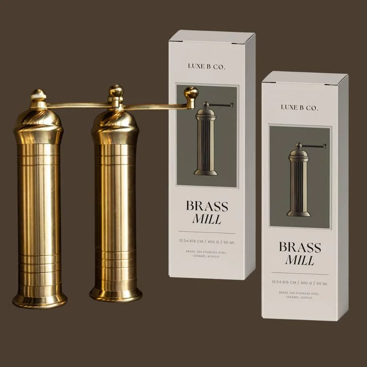 Luxe B Co. Solid Brass Salt & Pepper Grinder