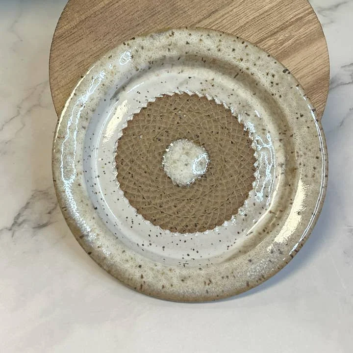 Crisanthemum Studios Ceramic Grater Plate Handmade Kitchen Essential