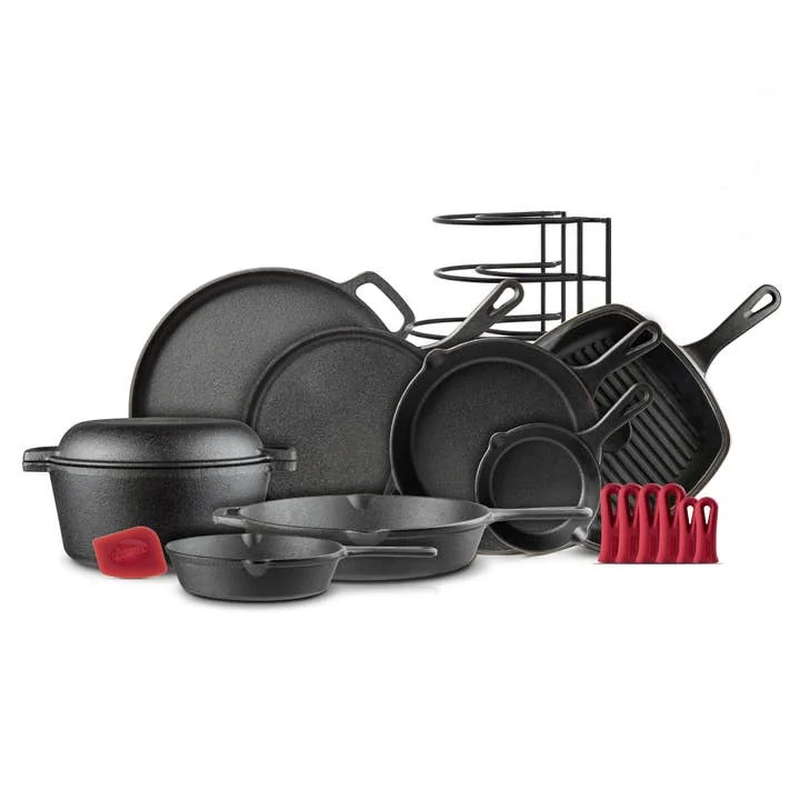 Cuisinel 11-Piece Cast Iron Cookware Set Complete Kitchen Kit
