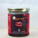 Jar of Sao Noi Original Chili Crunch Oil with crispy garlic and Thai chili
