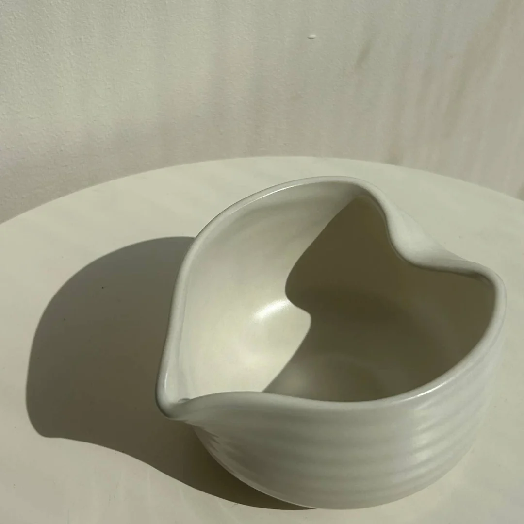 Health Bar cream-white ceramic mixing bowl handmade in Portugal