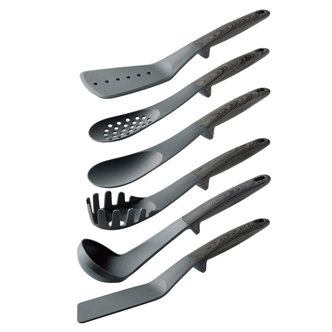 6-piece kitchen utensil set with nylon tools and silicone handles by Gourmet Edge