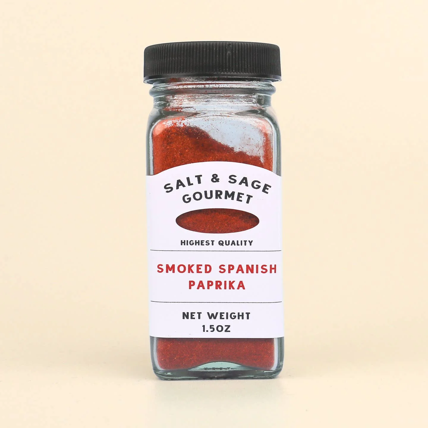 "Jar of smoked Spanish paprika by Sage Work Organics