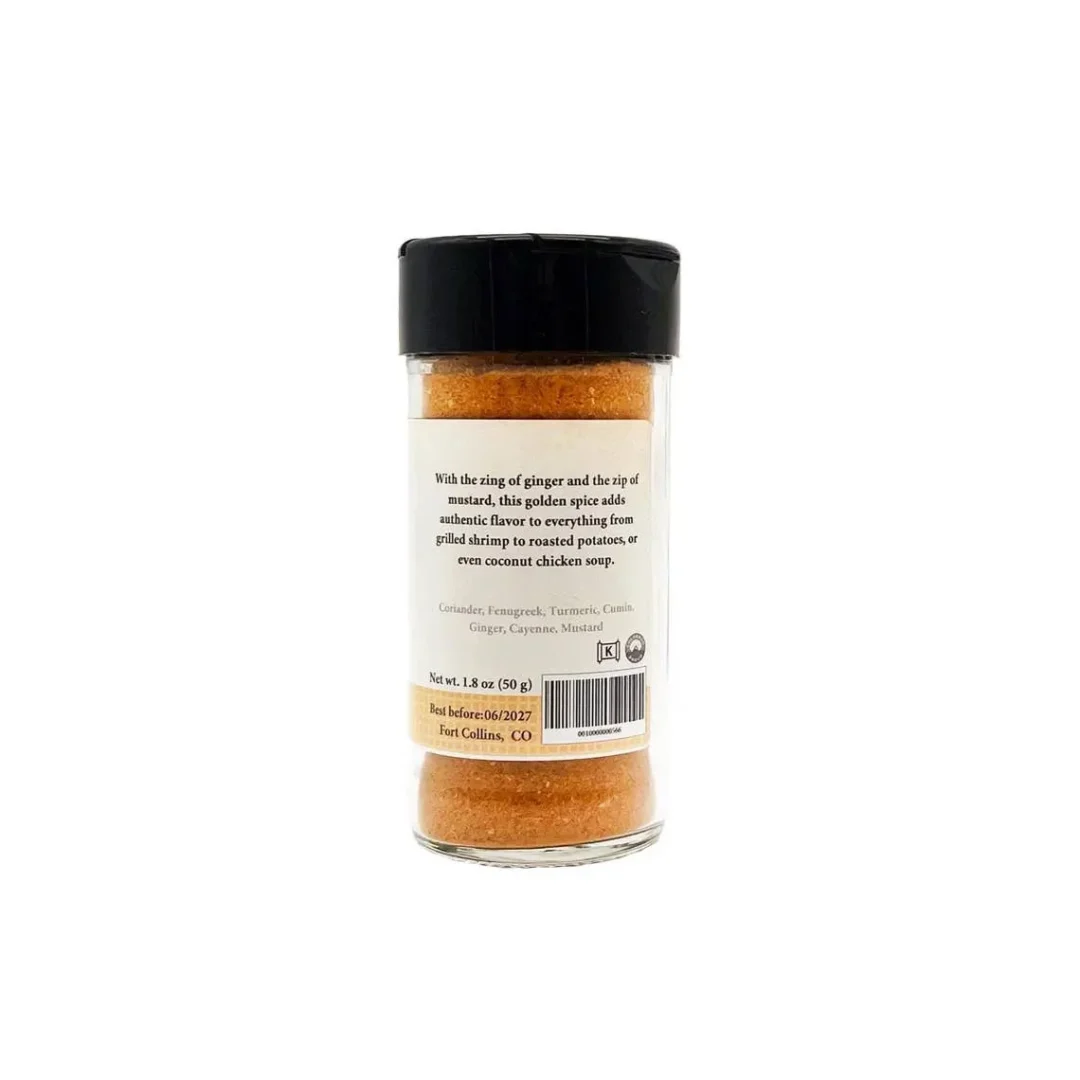 Jar of sweet curry powder seasoning by Old Town Spice Shop
