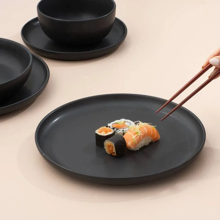 JoyJolt Mesa 18-piece stoneware dinnerware set in earthy matte finish for six people