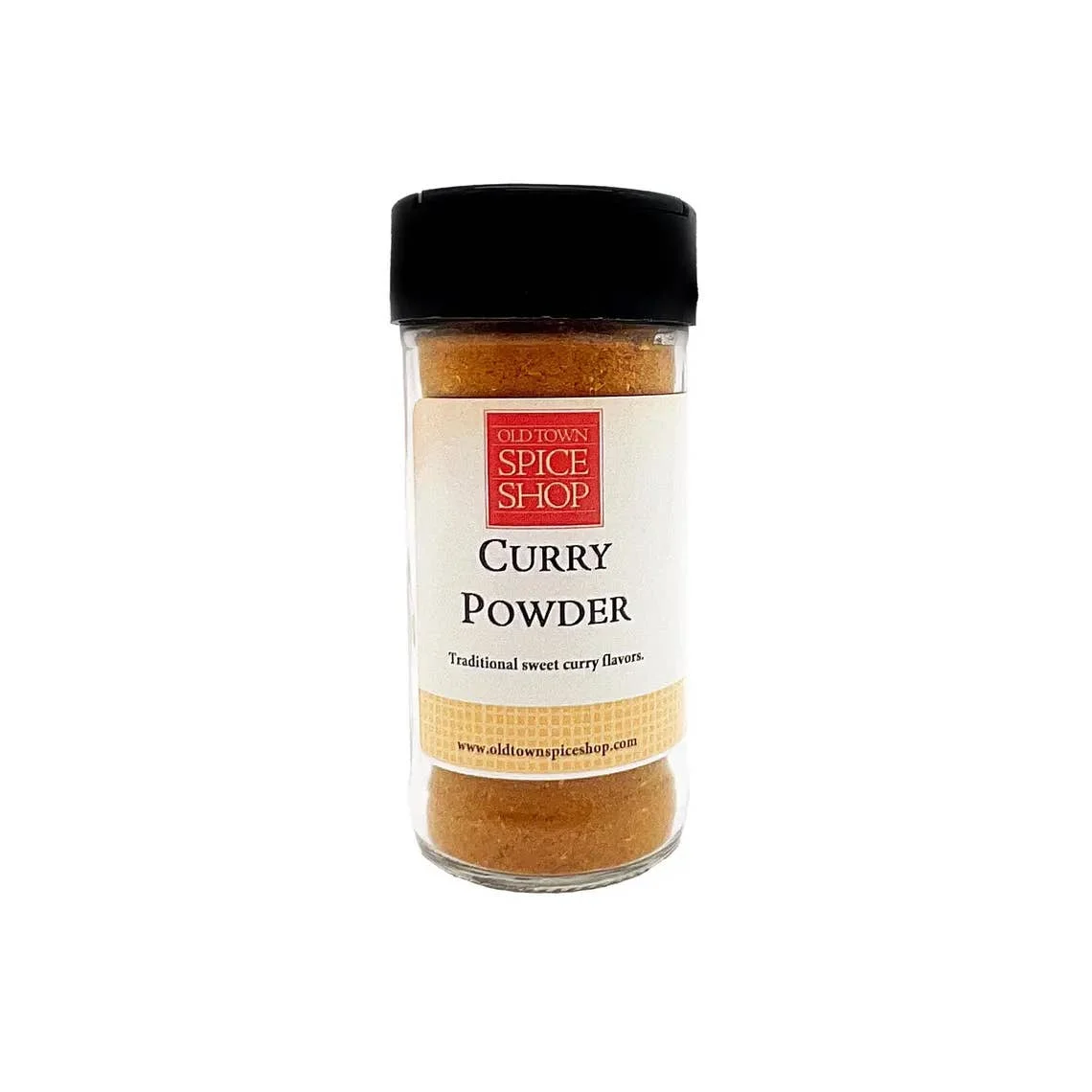 Jar of sweet curry powder seasoning by Old Town Spice Shop
