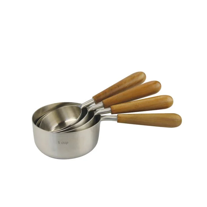 Be Home Teak & Stainless Measuring Cups (Set of 4)