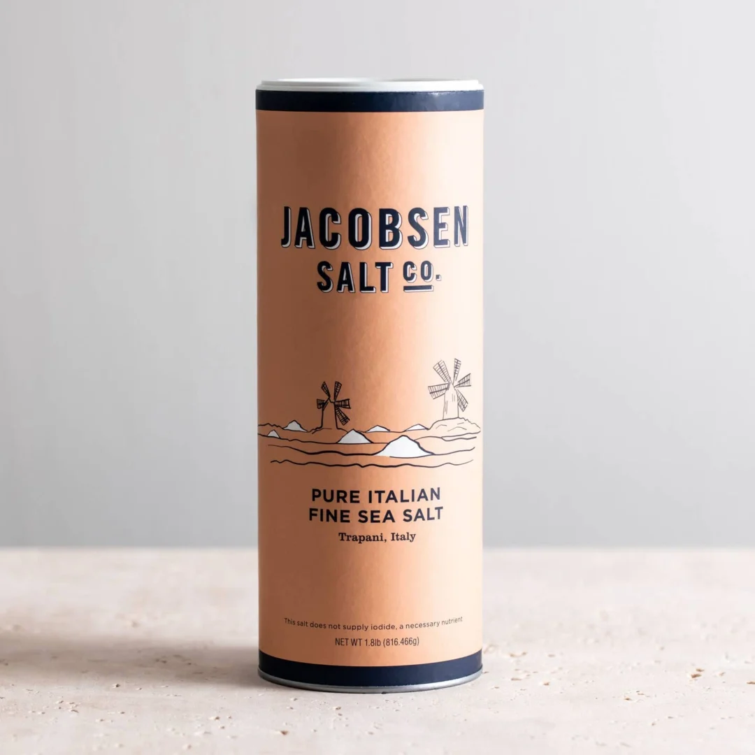 1.8 lb tube of Italian sea salt from Trapani, Italy by Jacobsen Salt Co.