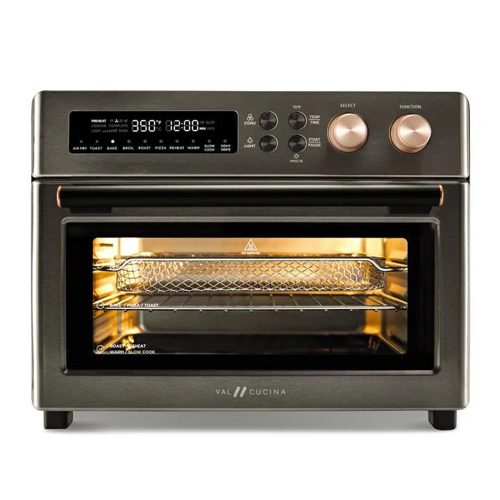 VAL CUCINA 10-in-1 Air Fryer Toaster Oven Matte Black